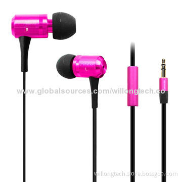 Noise-cancelling Metallic Earphones with Mic for Mobile Phones